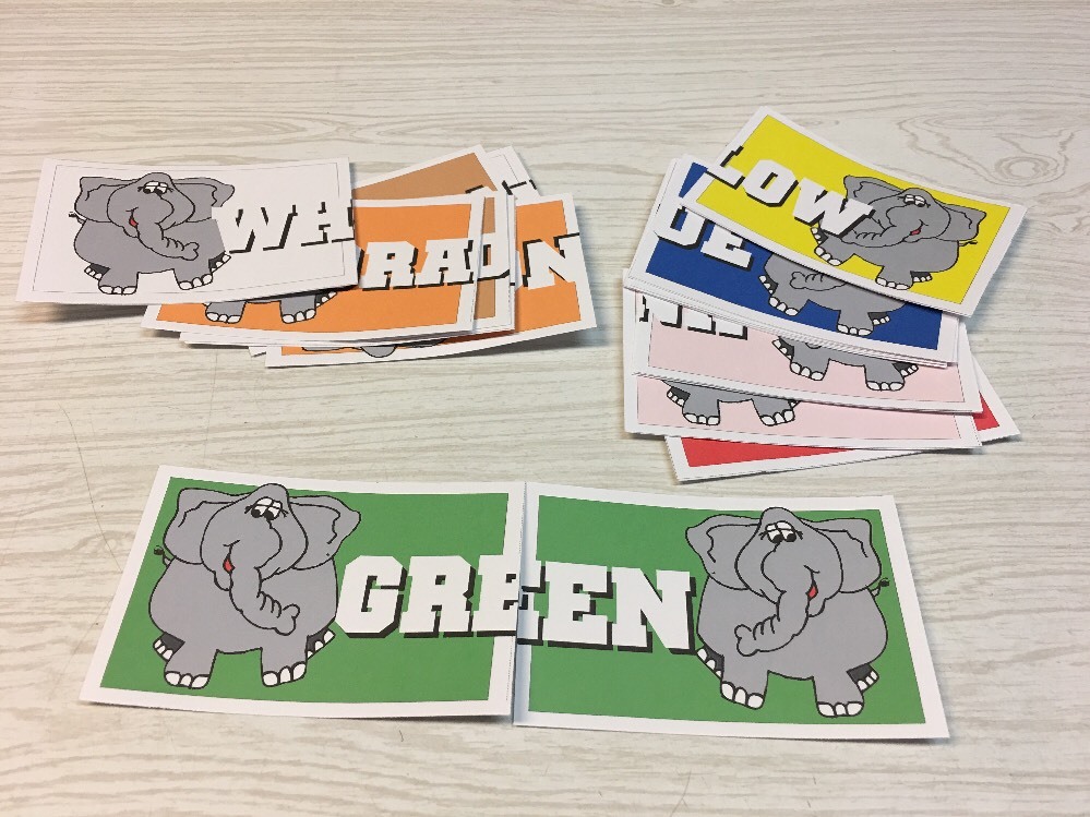Monkey Color Word Match  - Laminated Activity Cards