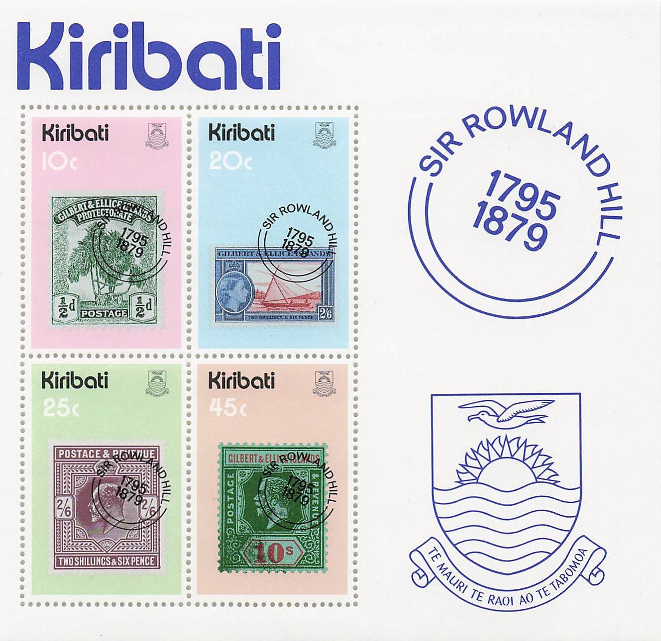 Kiribati 344a Souvenir Sheet Sir Rowland Hill MNH