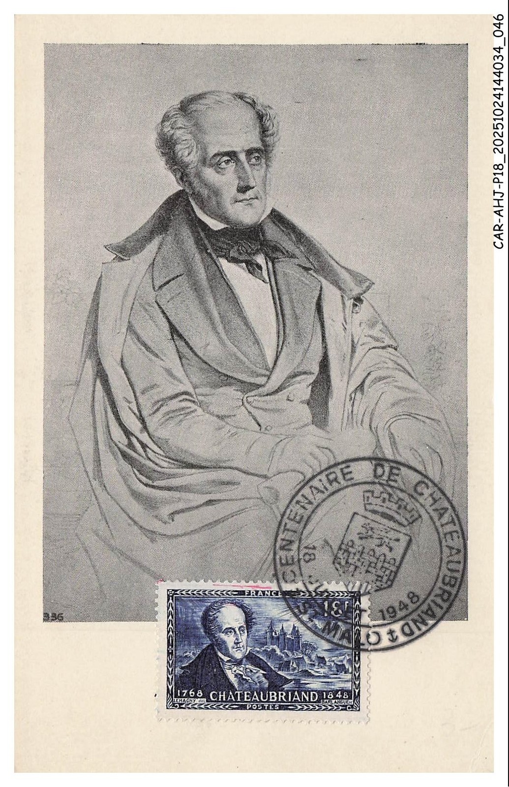 CAR-AHJP18-0862-MAXIMUM - Chateaubriand - Writer - 1948