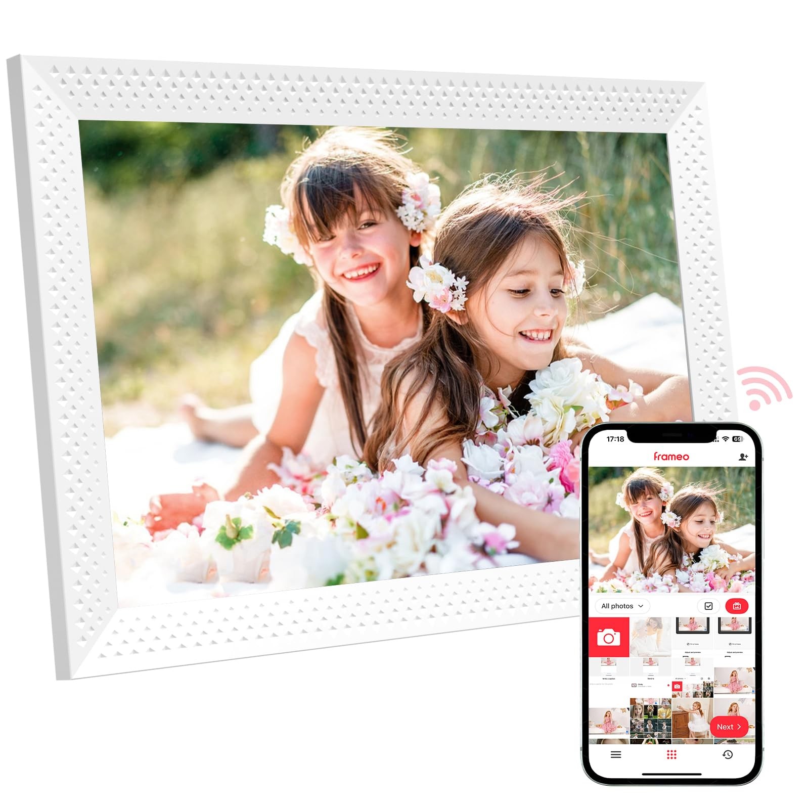 Digital Picture Frame 10.1 inch Smart Electronic Frameo Photo Frame 32GB Auto...