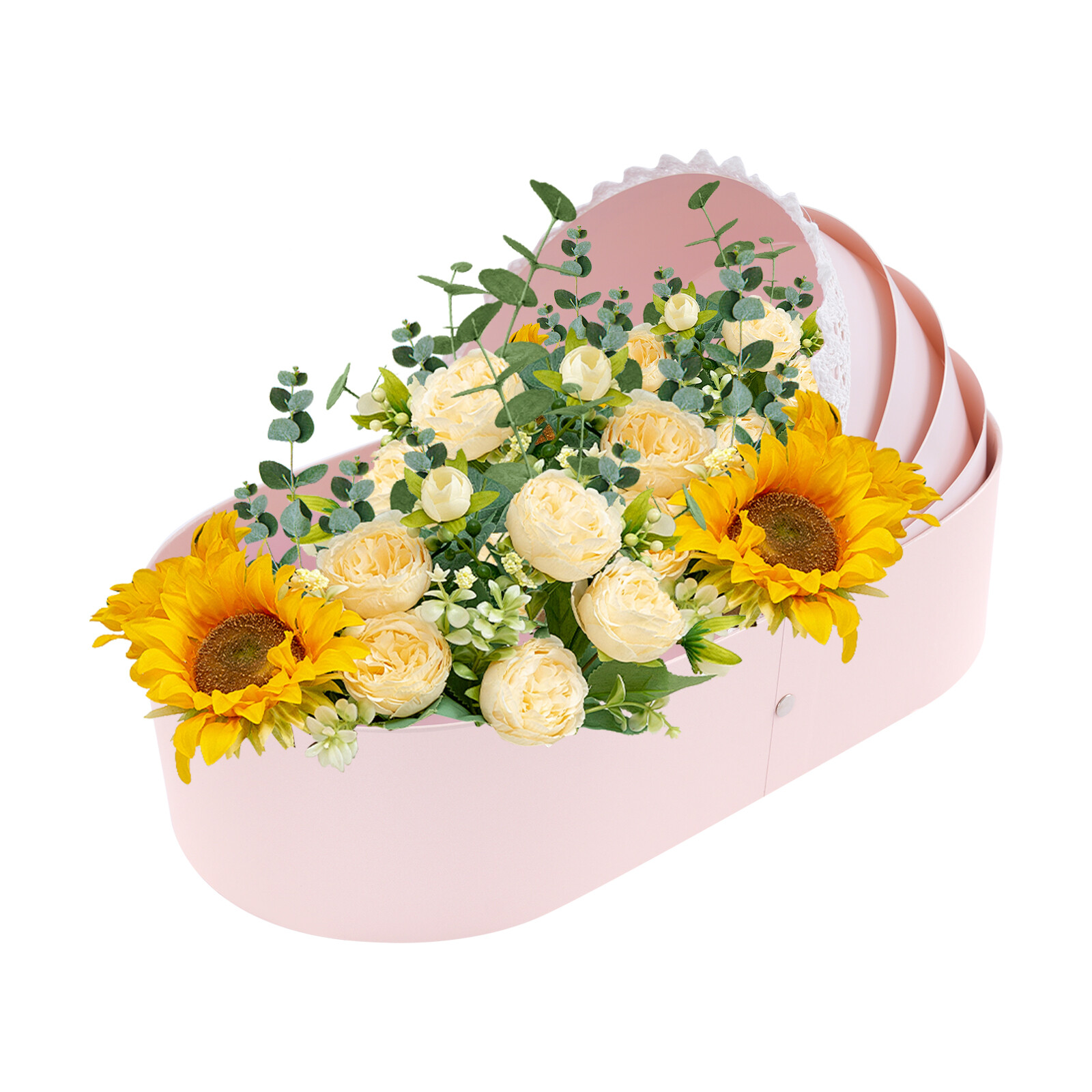 10pcs Pink Companion Gift Box Cradle Gift Box Baby Shower Flower Basket Gift Box