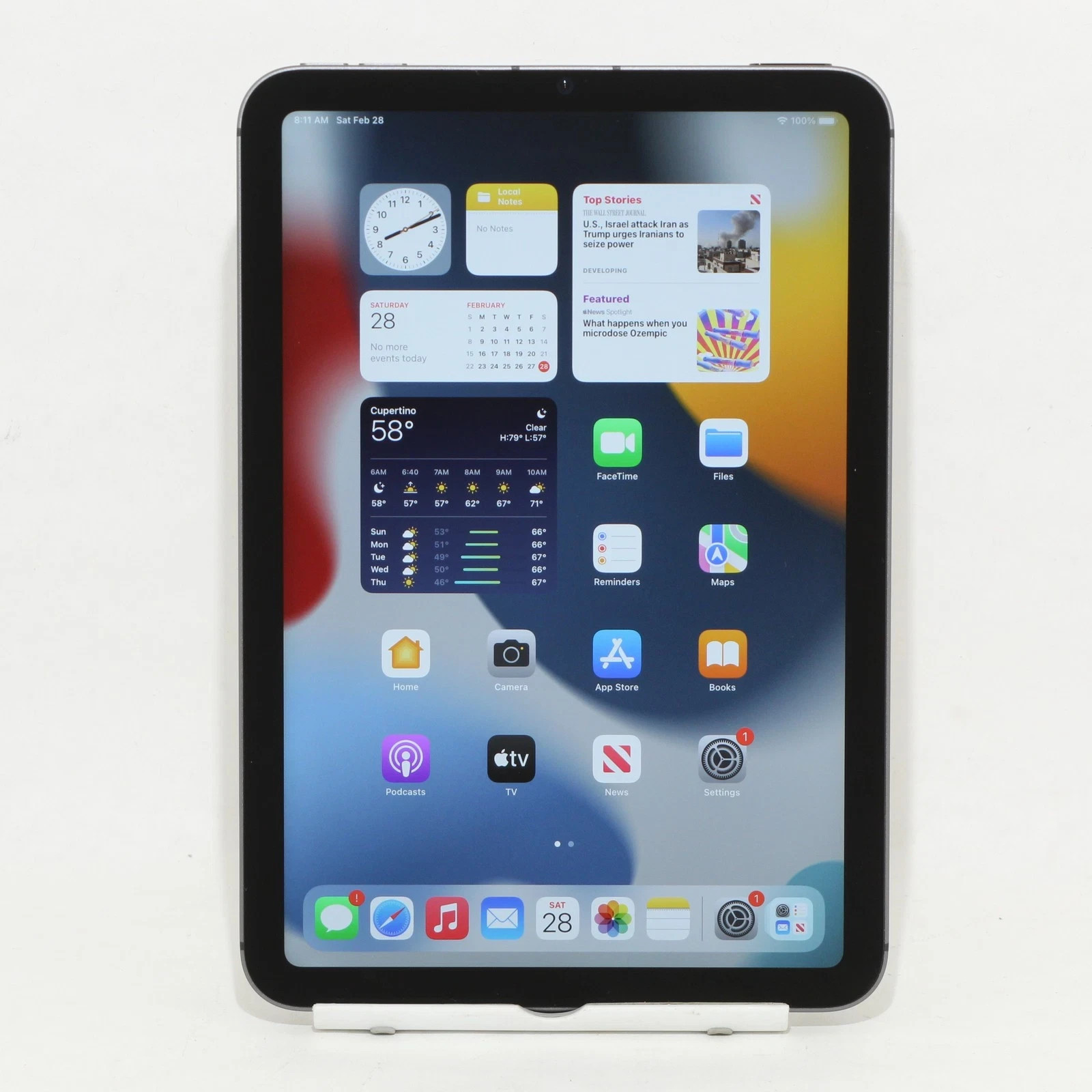 Apple iPad Mini 8.3" (6th Gen) 64GB Wi-Fi - Space Gray (MK7M3LL/A) | GOOD |