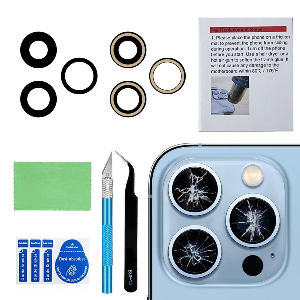 Perzework OEM Back Camera Glass Lens iphone 13 pro / 13 max 