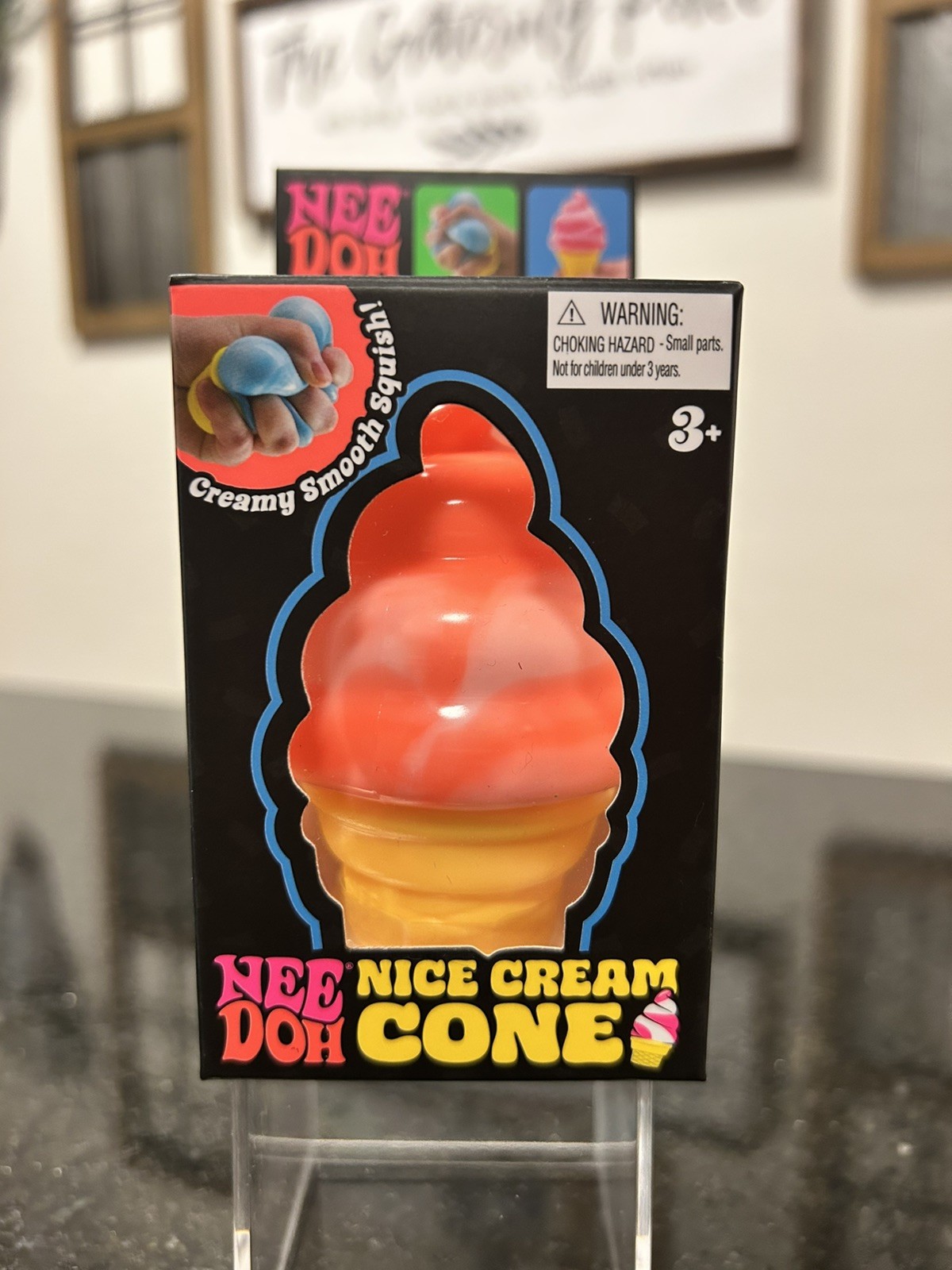 HOT! NeeDoh Nice Ice Cream CONE Squishy Viral NEE DOH! NEW Fast Shipping ORANGE