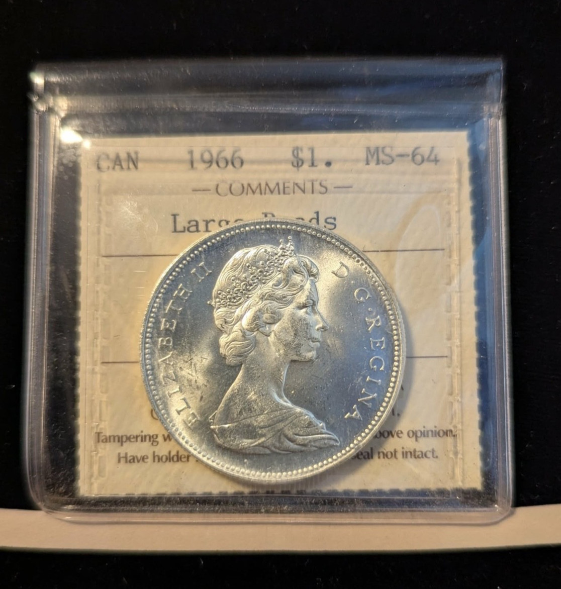 1966  LB  ICCS Graded Canadian Silver Dollar **MS-64** # MZ 715
