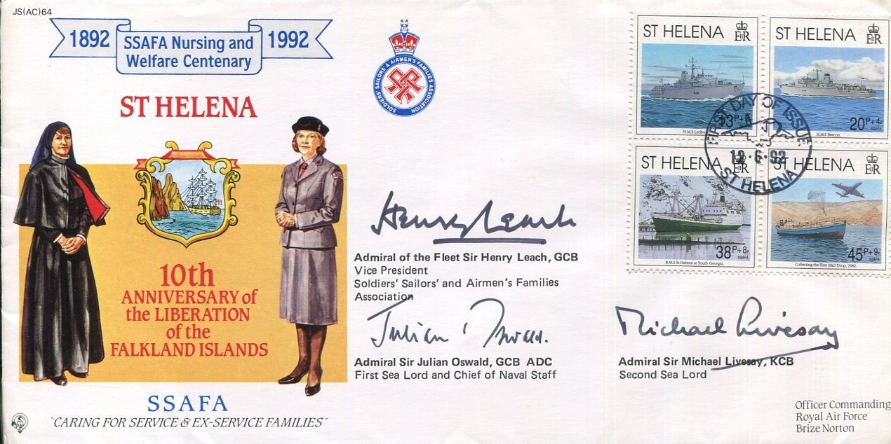 Admiral Henry Leach Julian Oswald Michael Livesay WWII War Signed Autograph