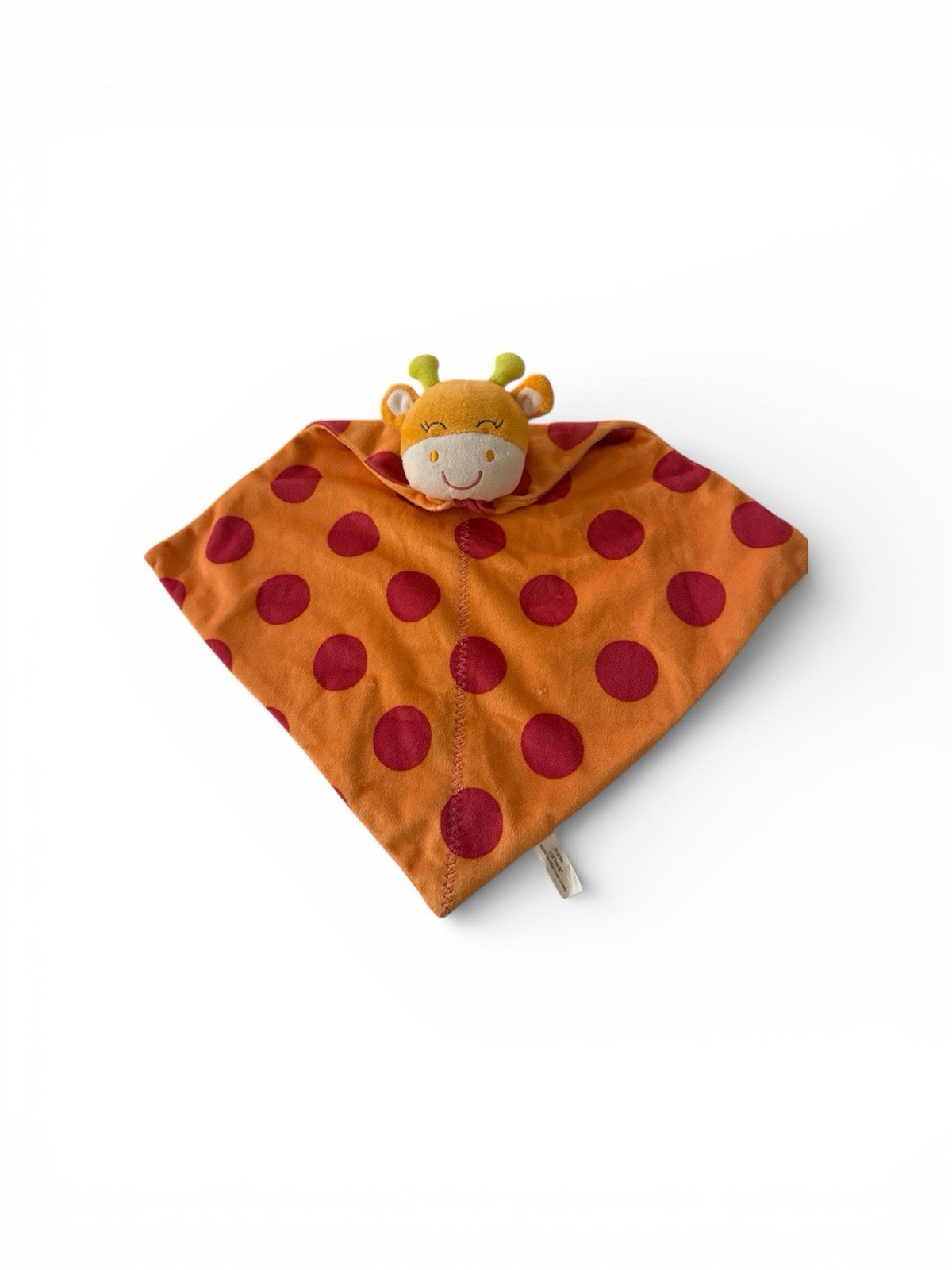 Carters Baby Giraffe Orange Pink Lovey Polka Dot Circles Security Blanket Plush