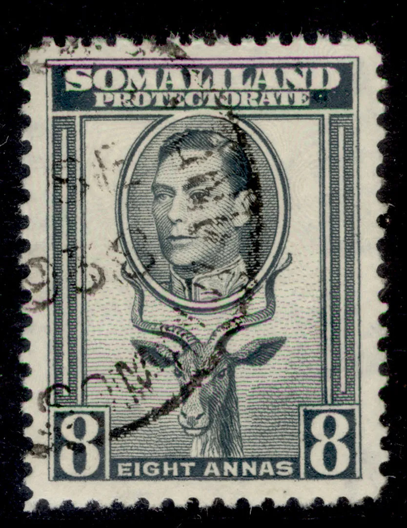 SOMALILAND PROTECTORATE GVI SG99, 8a grey, FINE USED. Cat £18.