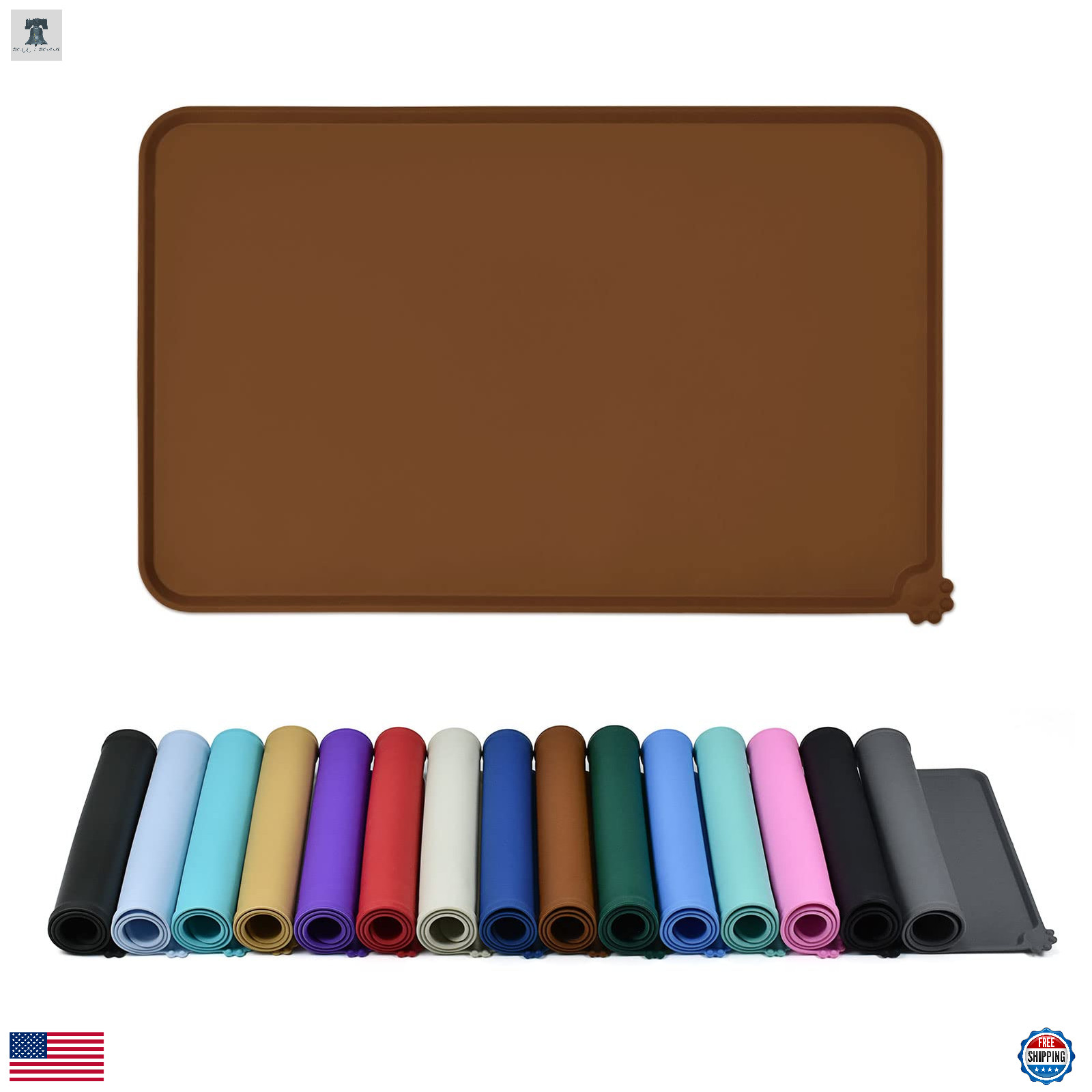 Reopet Waterproof Pet Feeding Mat Thick Raised Edges BPA-Free for Dog & Cat Bowl