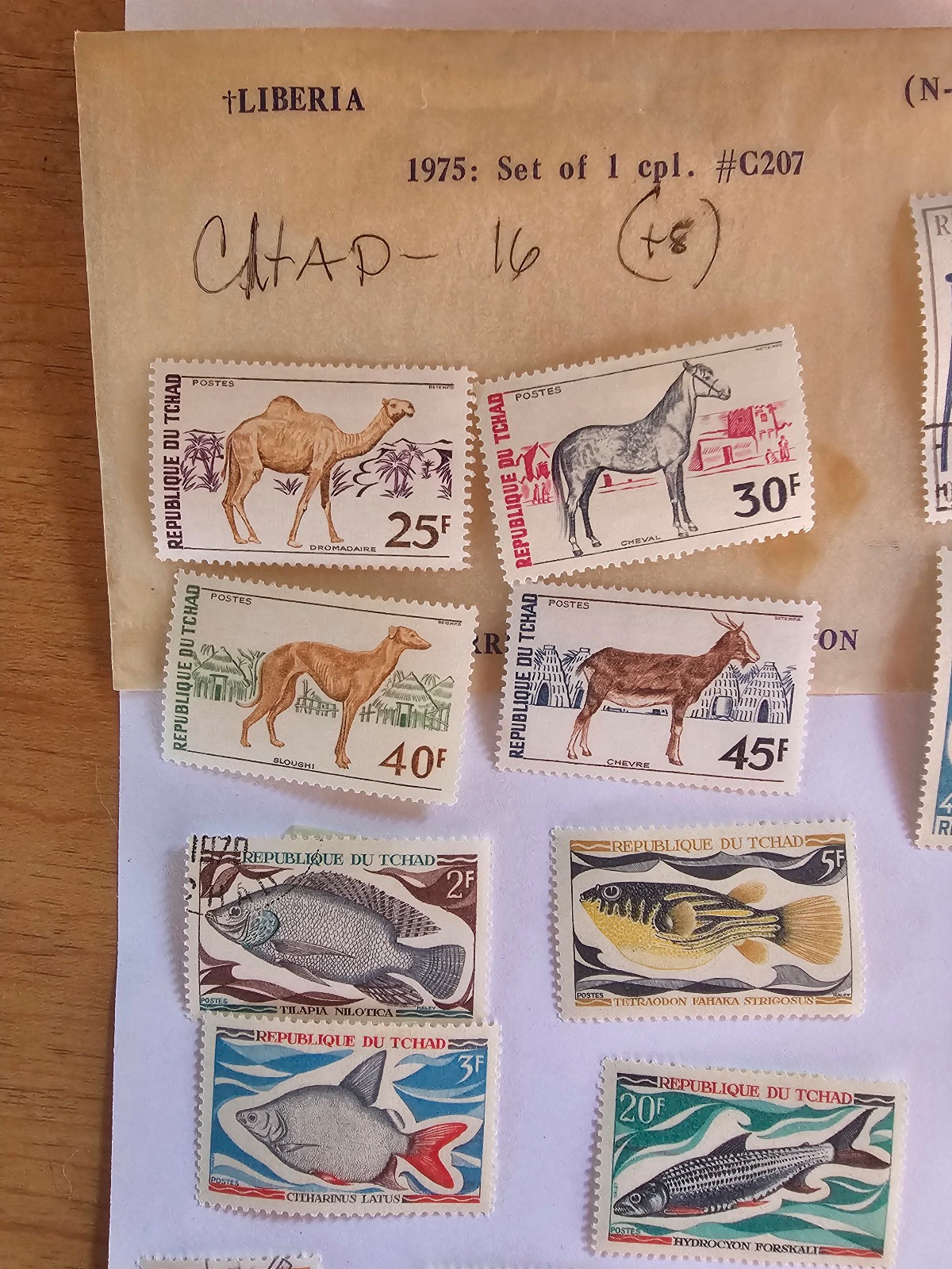 Chad stamps, lot of 21 stamps, used in fair condition