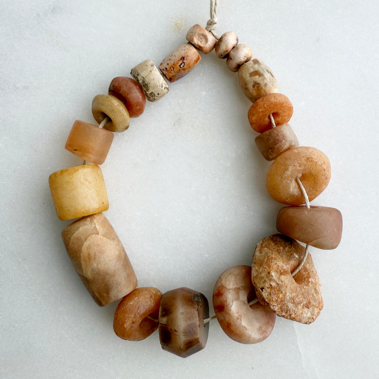 Ancient Neolithic African Crystal, Carnelian Beads, Rare Neolithic Saharan Stone