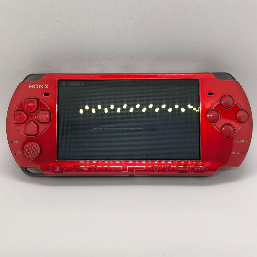 Sony PSP-3000 Red Console w/ Battery & Charging Cable Tested Used
