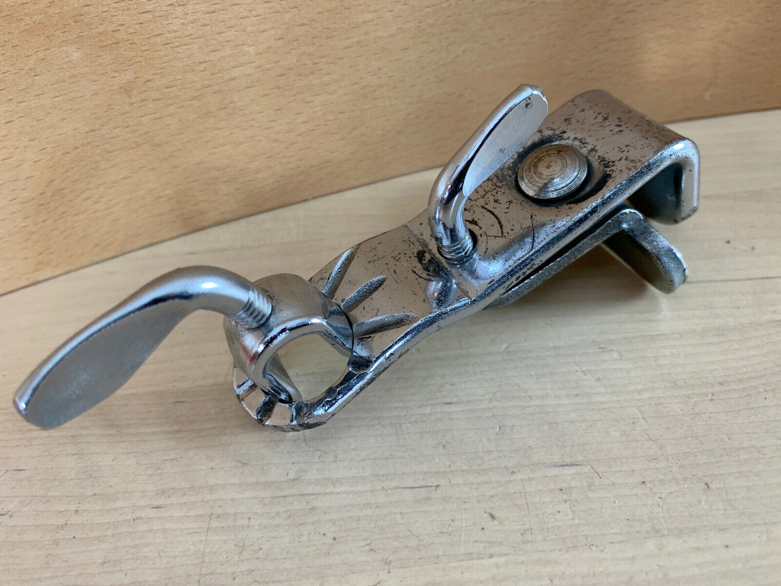 PREMIER 60s Vtg Hoop Clamp-On Bass Drum SPUR LEG ROD MOUNT Holder Part England