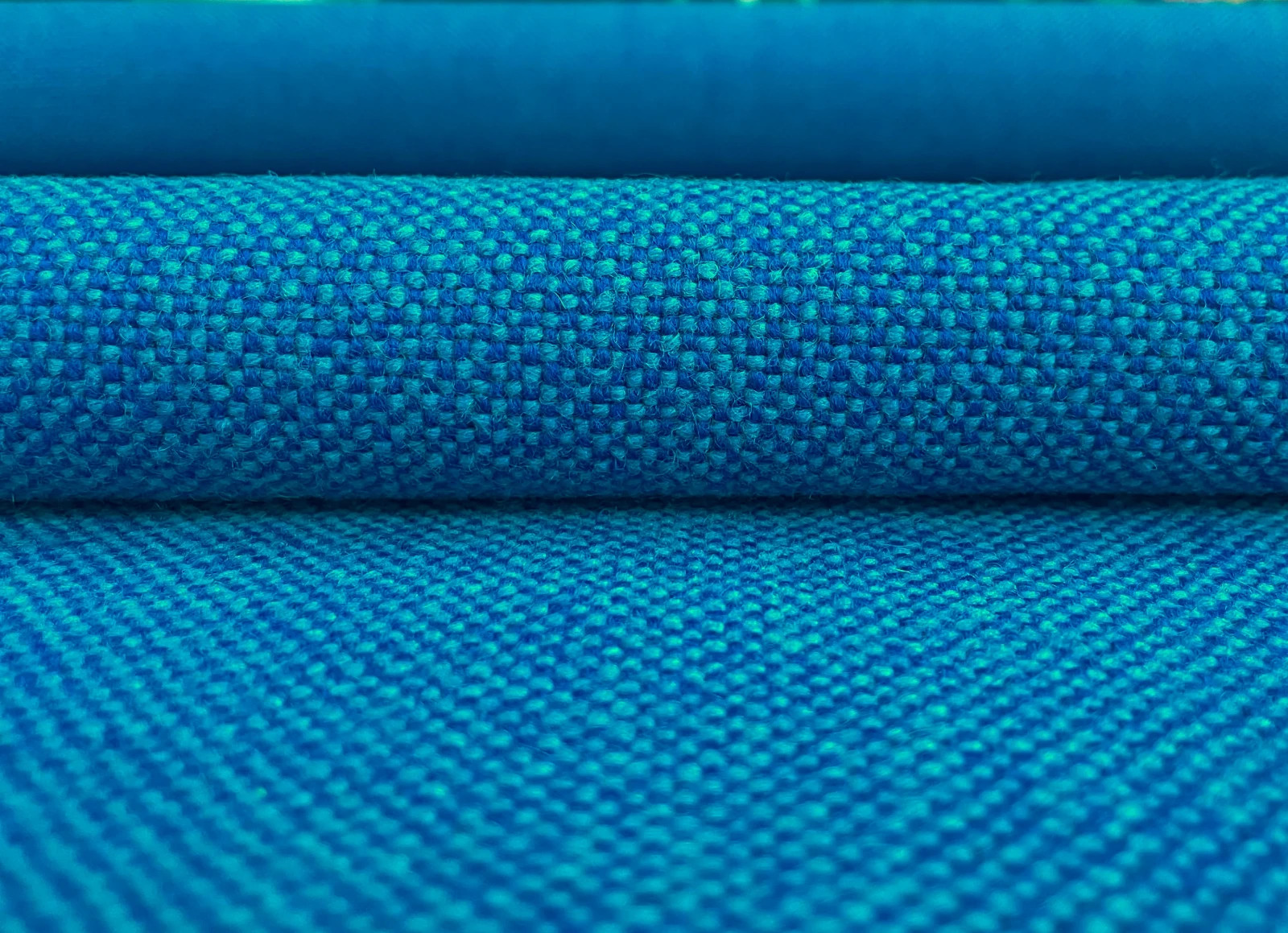 1.125 yds Kvadrat Hallingdal 810 Blue & Aqua Woven Wool Upholstery Fabric - HA