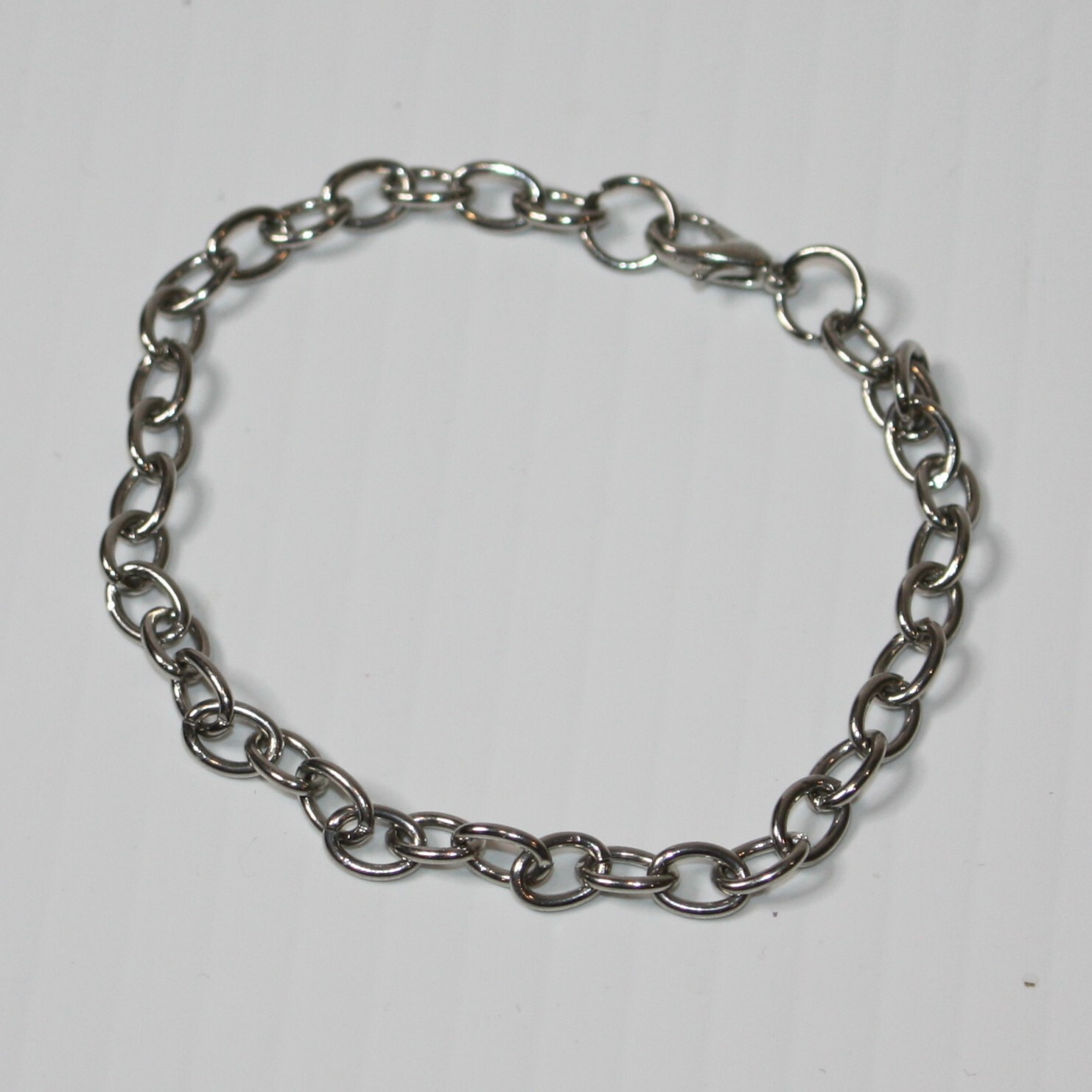 Girl's Silver Colored Chain Charm Bracelet
