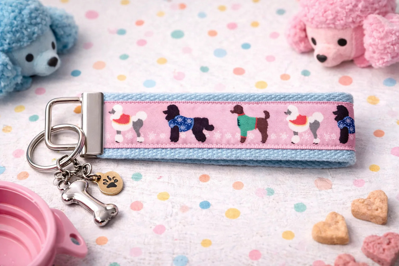 Poodle Wristlet Keychain | Dog Lover Keychain | Poodle Gift | Cute Dog Wristlet