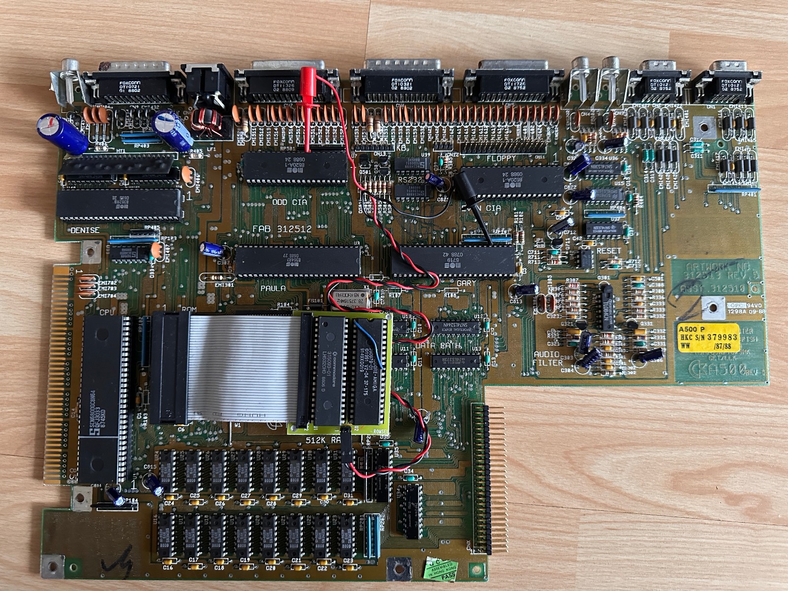 AMIGA 500 Mainboard REV.5 Fully Loaded + 2x Kickstart Switch, Work's #01 26