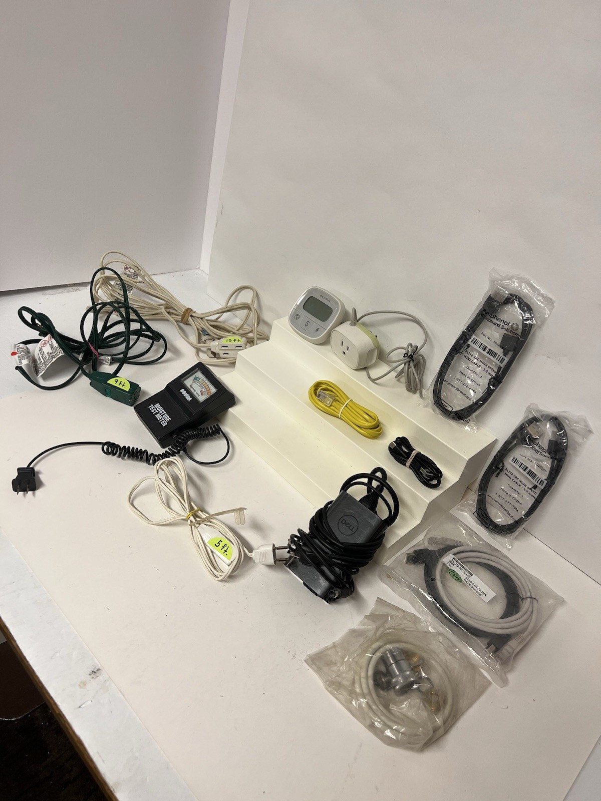 Mixed Electronics Cable Lot HDMI Ethernet Dell Adapter Belkin Power Meter 