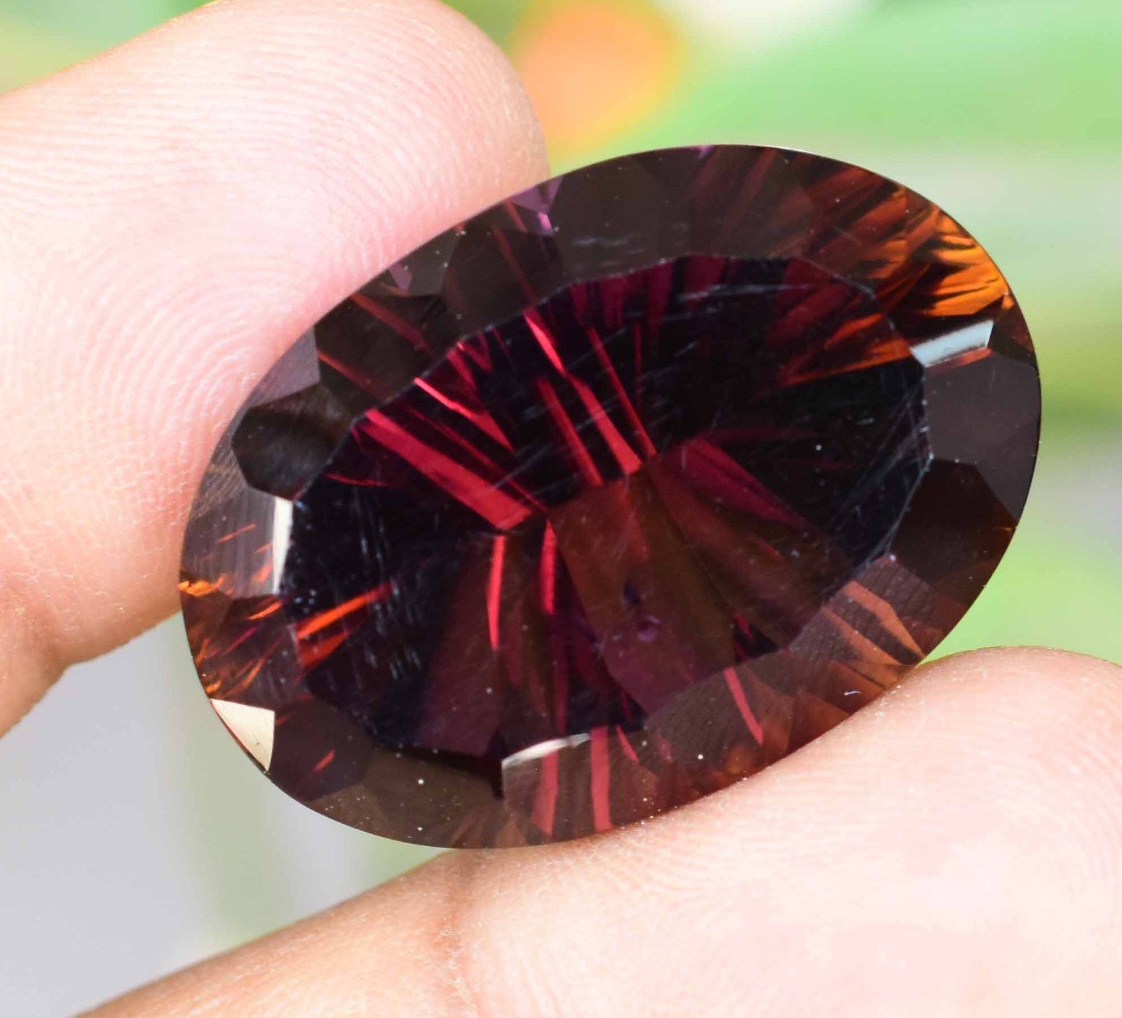 Flawless Natural Bi-Color Ametrine 43.15Ct Oval Cut Certified Untreated Gemstone