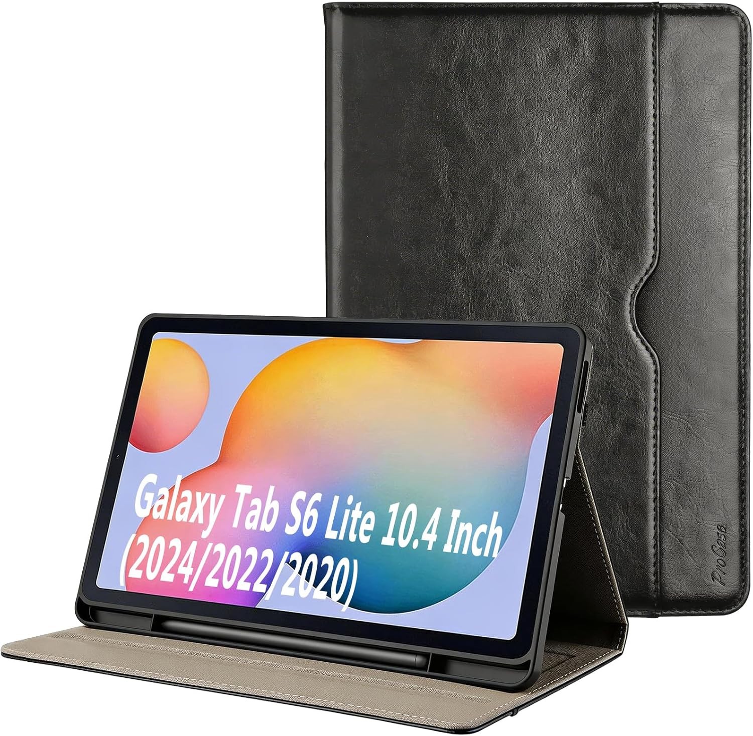 Galaxy Tab S6 Lite 10.4 Case with S Pen Holder PU Leather Cover