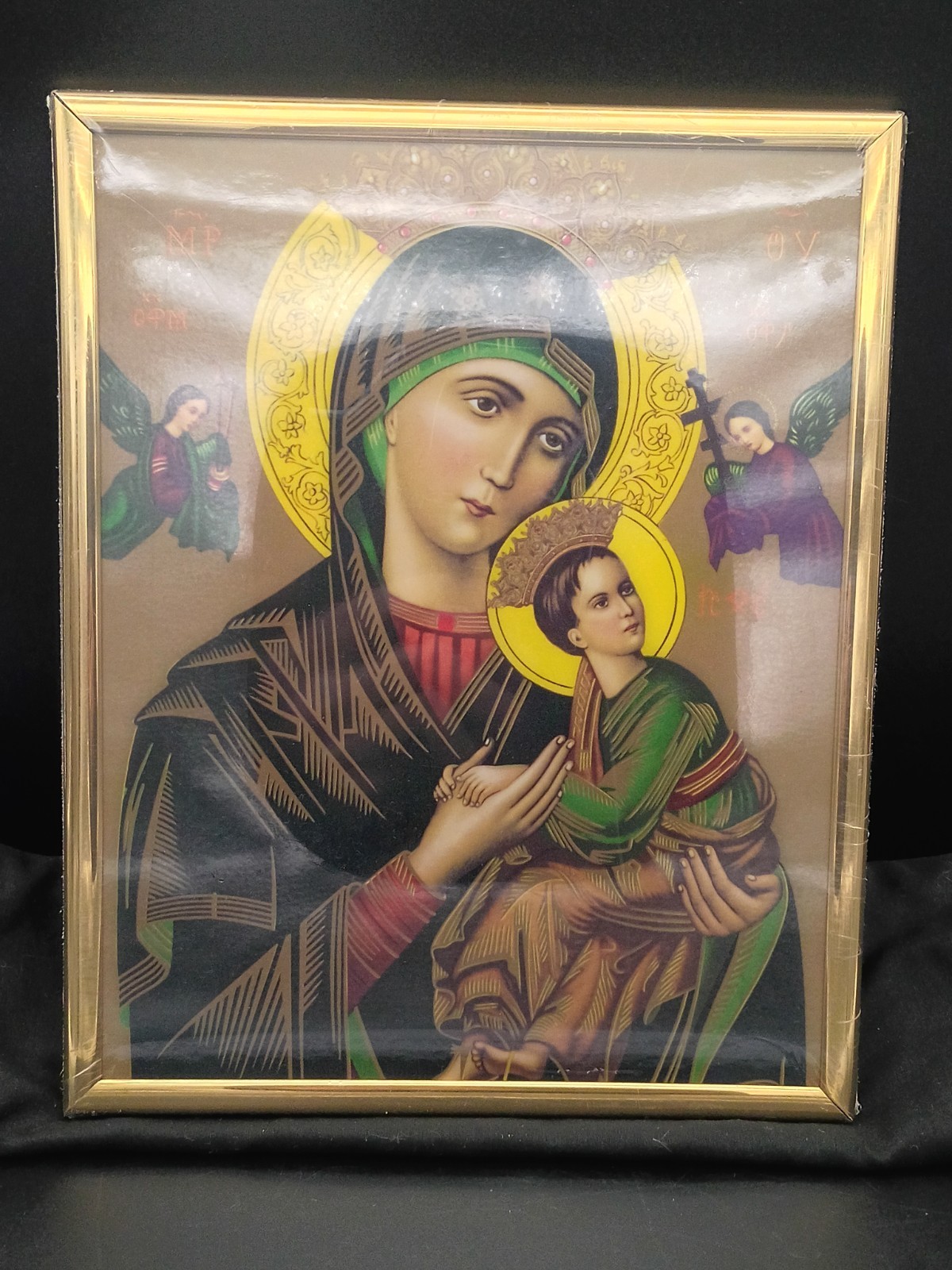 Our Lady of Perpetual Help Framed Icon Print 10x8 Byzantine Catholic Art- New