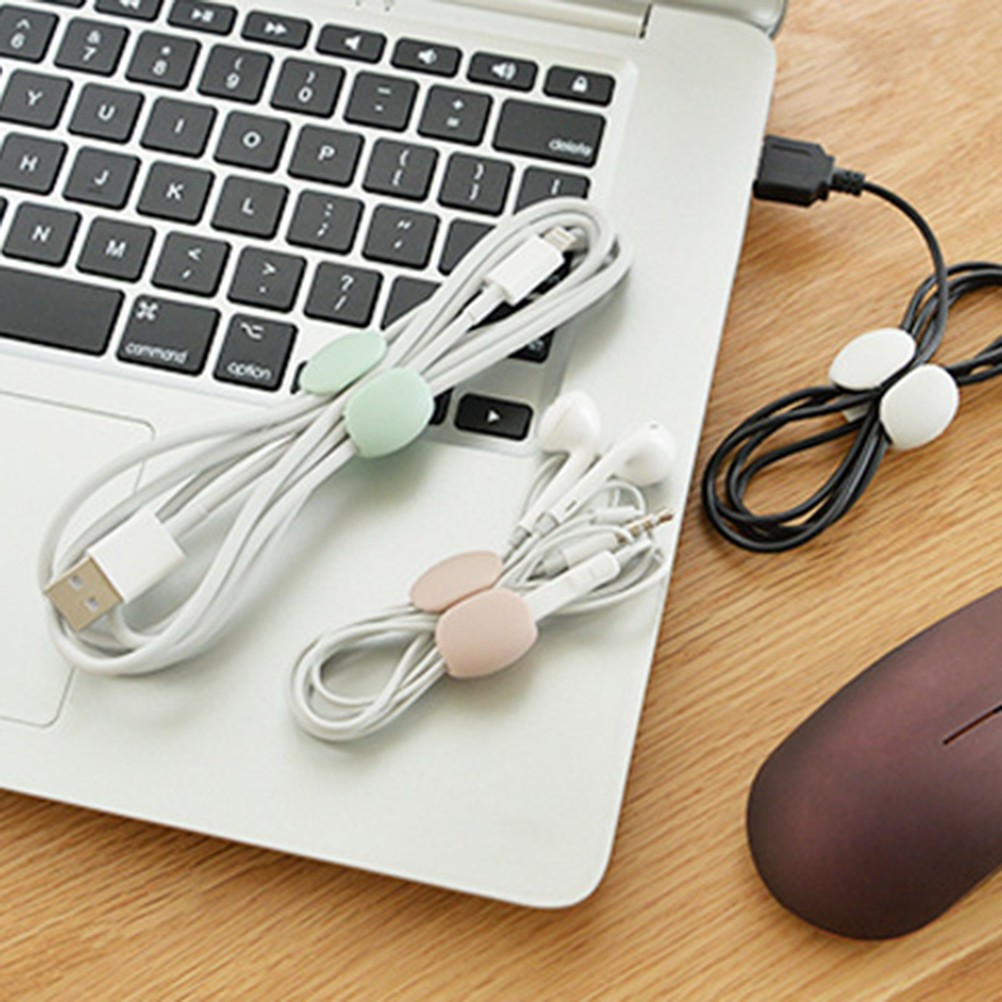  4pcs Earphone Winder Mobile Phone Cable Buckle Multi-function USB Cable Wire