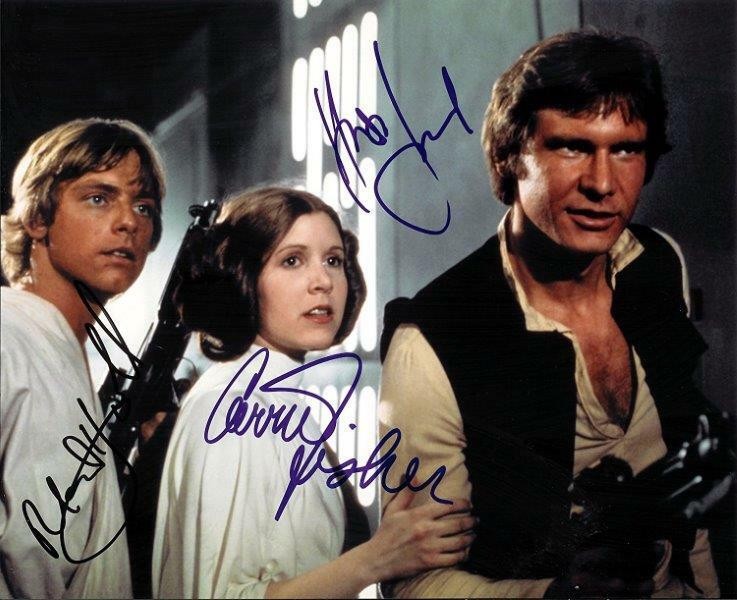 STAR WARS Cast Harrison Ford Carrie Mark 8.5x11 Signed Photo Reprint