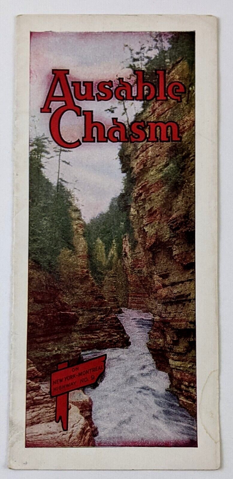 1940s Ausable Chasm Keeseville New York Vintage Travel Brochure Map Mystic Gorge