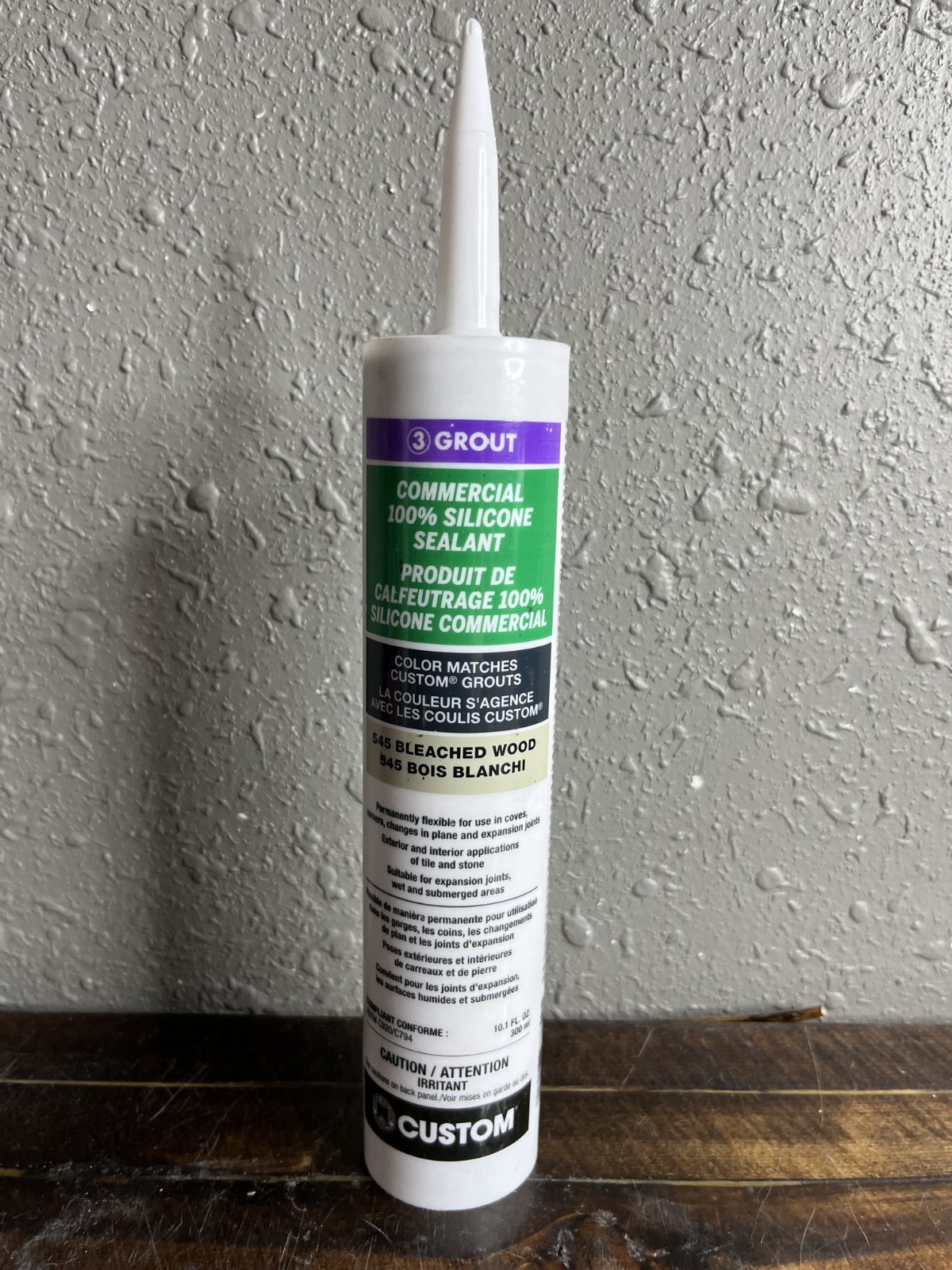 Custom Building Products Silicone Sealant #545 Bleached Wood 10.1oz Caulk New