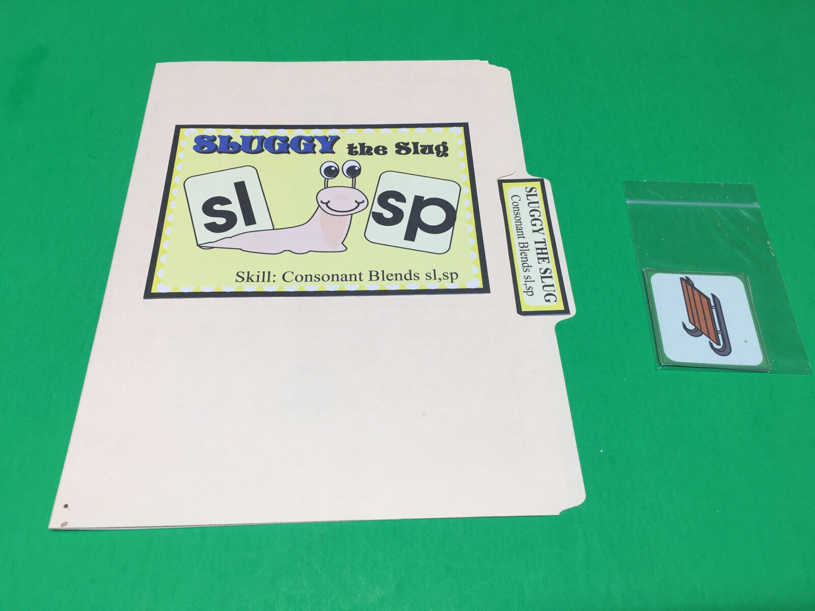Sluggy The Slug - Phonics Sl / Sp  - DIY File Folder game - Printed / Uncut