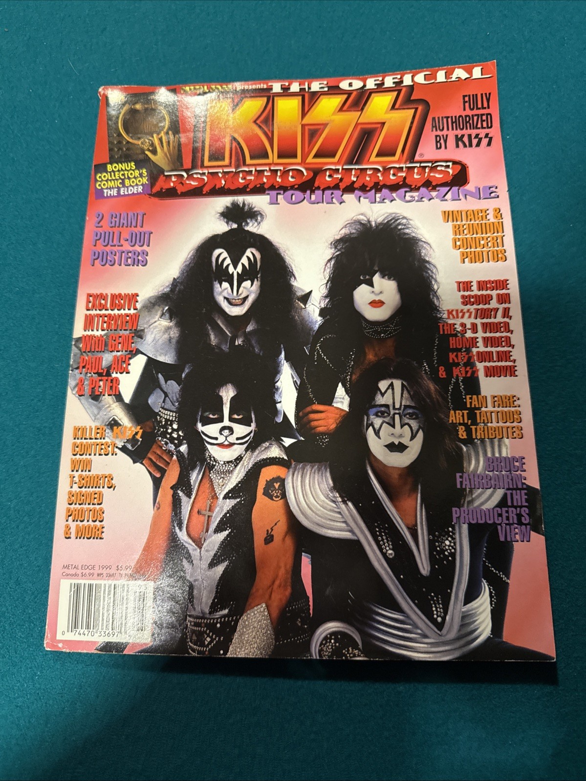 The Official KISS Psycho Circus Tour Magazine With Poster 1999