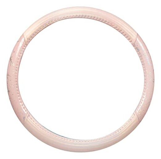  Steering Wheel Cover, Standard 15 Inch Size Fits Most Pink Holo Bling