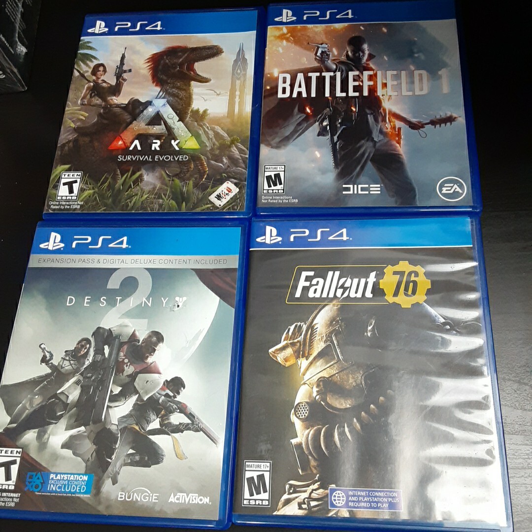 Lot Of (4) PS4 Games Fallout 76 Battlefield 1 Ark Destiny 2