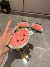 Jelly Watermelon Bag Charm Cat Keychain Soft Plush Toy Stuffed Toy Gift B