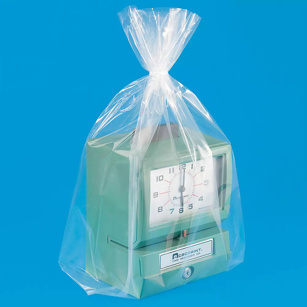 Pack of 500 12 x 8 x 24" 3 Mil Gusseted Poly Bags