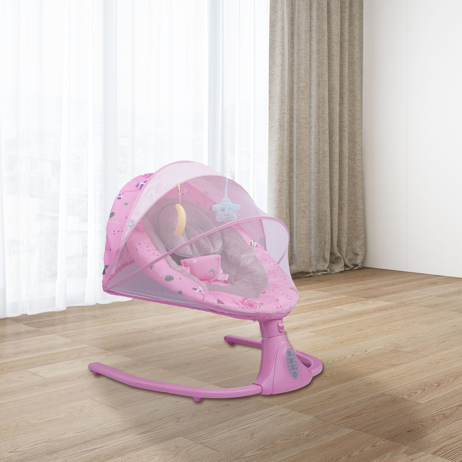 Baby Swing Electric Bluetooth Infants Bouncer 4 Swing Modes with Remote Control