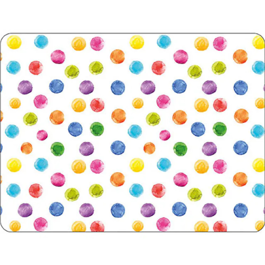 Tovaglietta Americana 30x40cm 83%pvc 17% Poly Polka Dots White