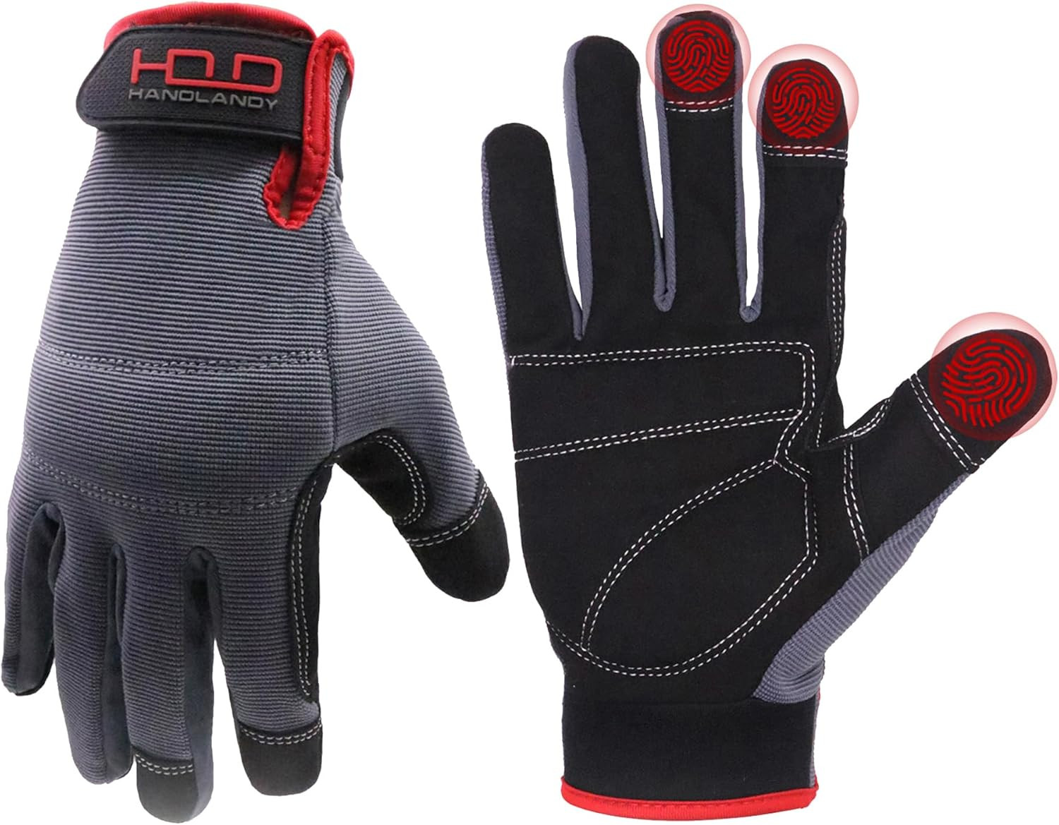 HANDLANDY Work Gloves for Men & Women, Utility Mechanic Working Gloves Touch Scr