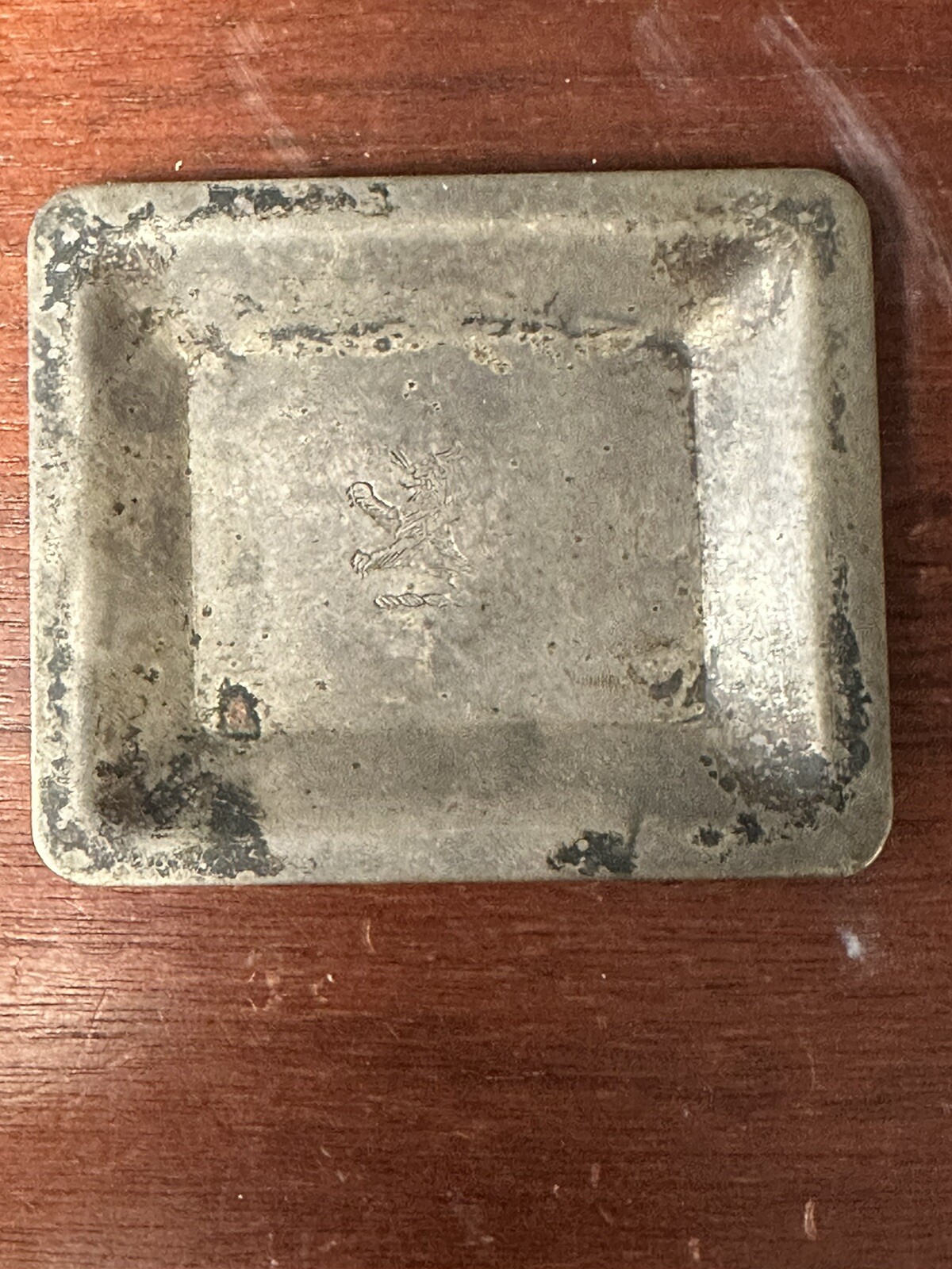 Art Nouveau Depose Antique Metal Ashtray Trinket Dish Lion Napoleon JAPAN