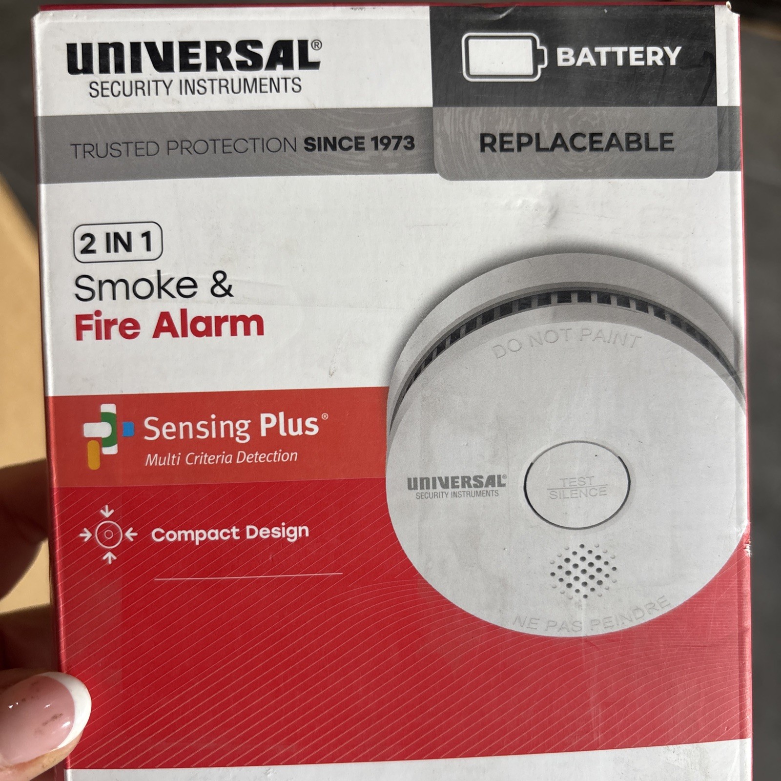 Universal Security Instruments 9-Volt Battery Operated Smoke and Fire Alarm