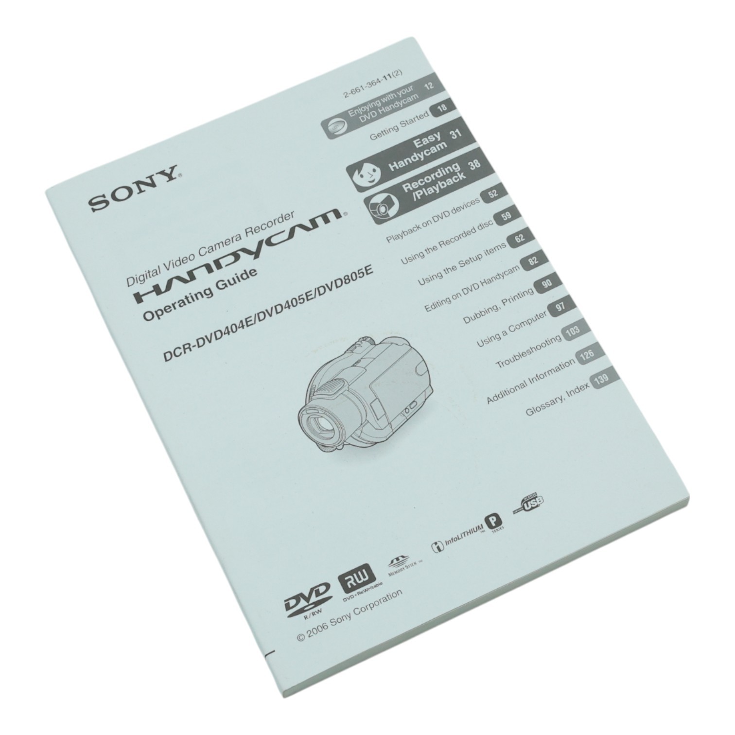 Sony Handycam Instruction Manual Dcr-Dvd 404E DVD405E DVD805E