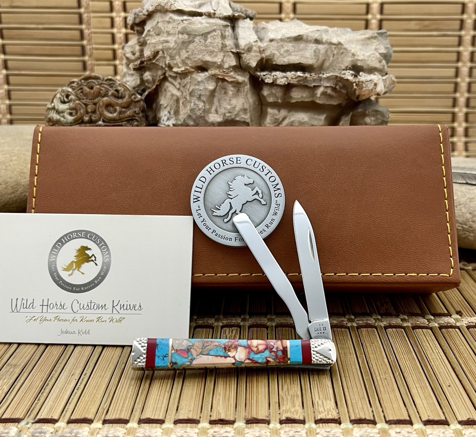 Case XX Wild Horse Custom Abalone & Bloody Jasper Baby Doc Doctor Knife #4