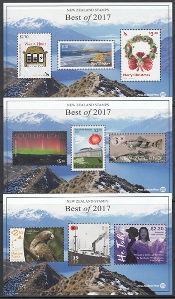 NEW ZEALAND 2017 BEST OF POINTS SET OF (x3) M/S's (ID:85F/D51222)
