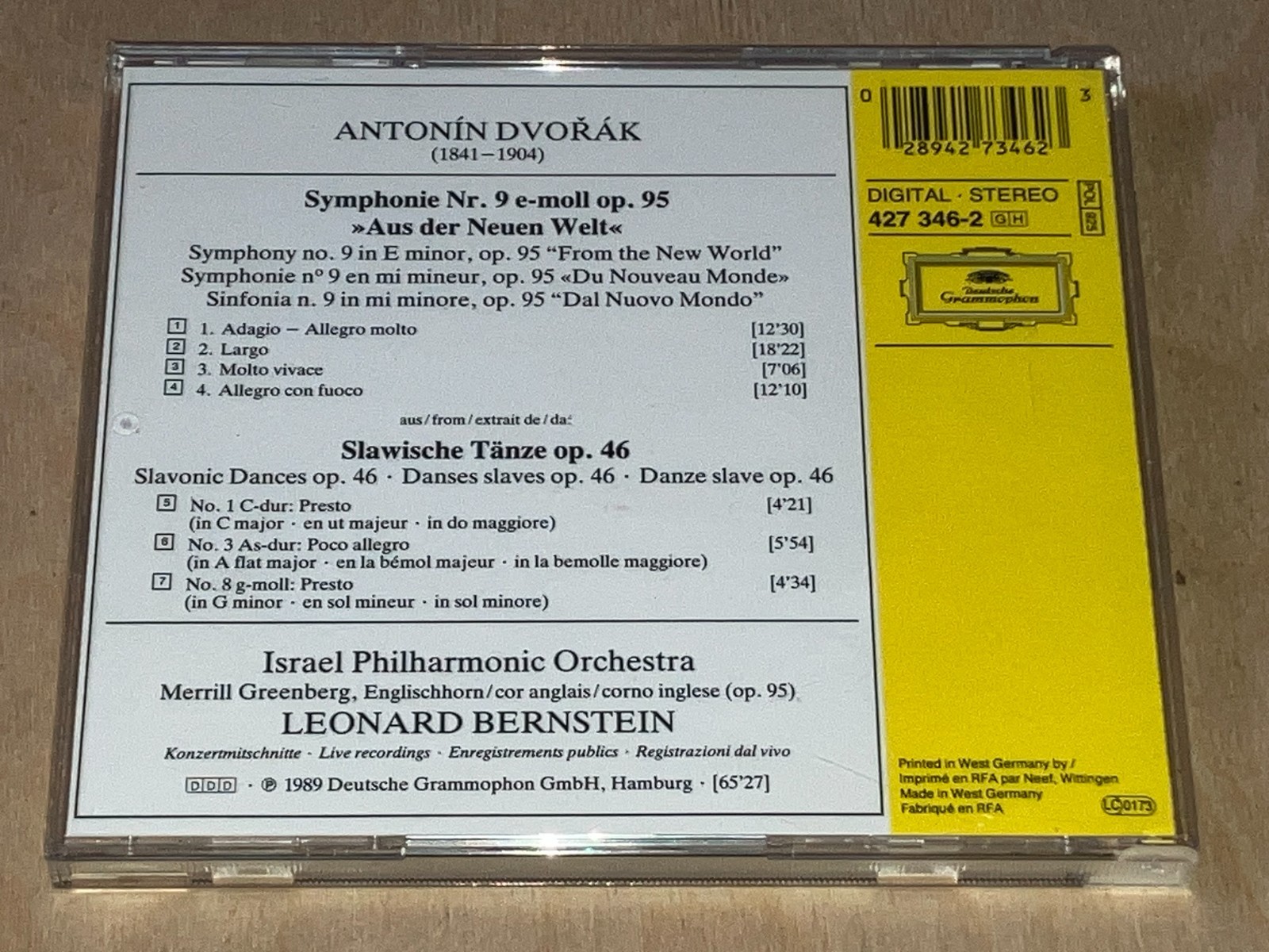 Dvorak - Symphony No.9 "From The New World"/3 Slavonic Dances CD: Bernstein