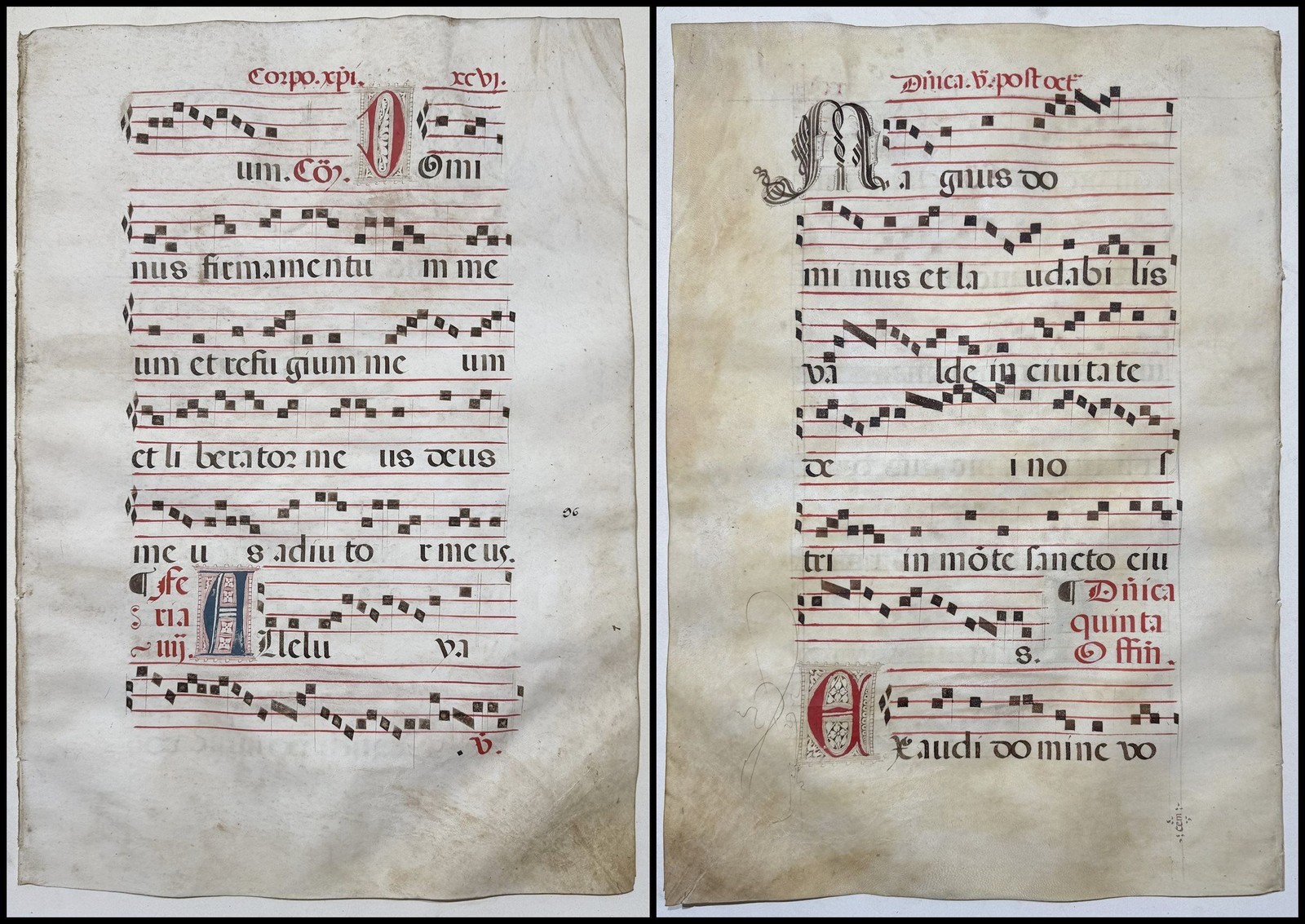 Antiphonary Parchment Vellum Manuscript 15th Century XCVI