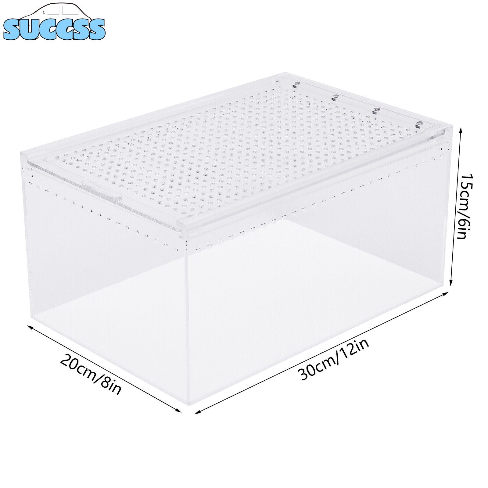 Magnetic Acrylic Large Enclosure  2.5 Gallon Reptile Breeding Box Terrarium Cage
