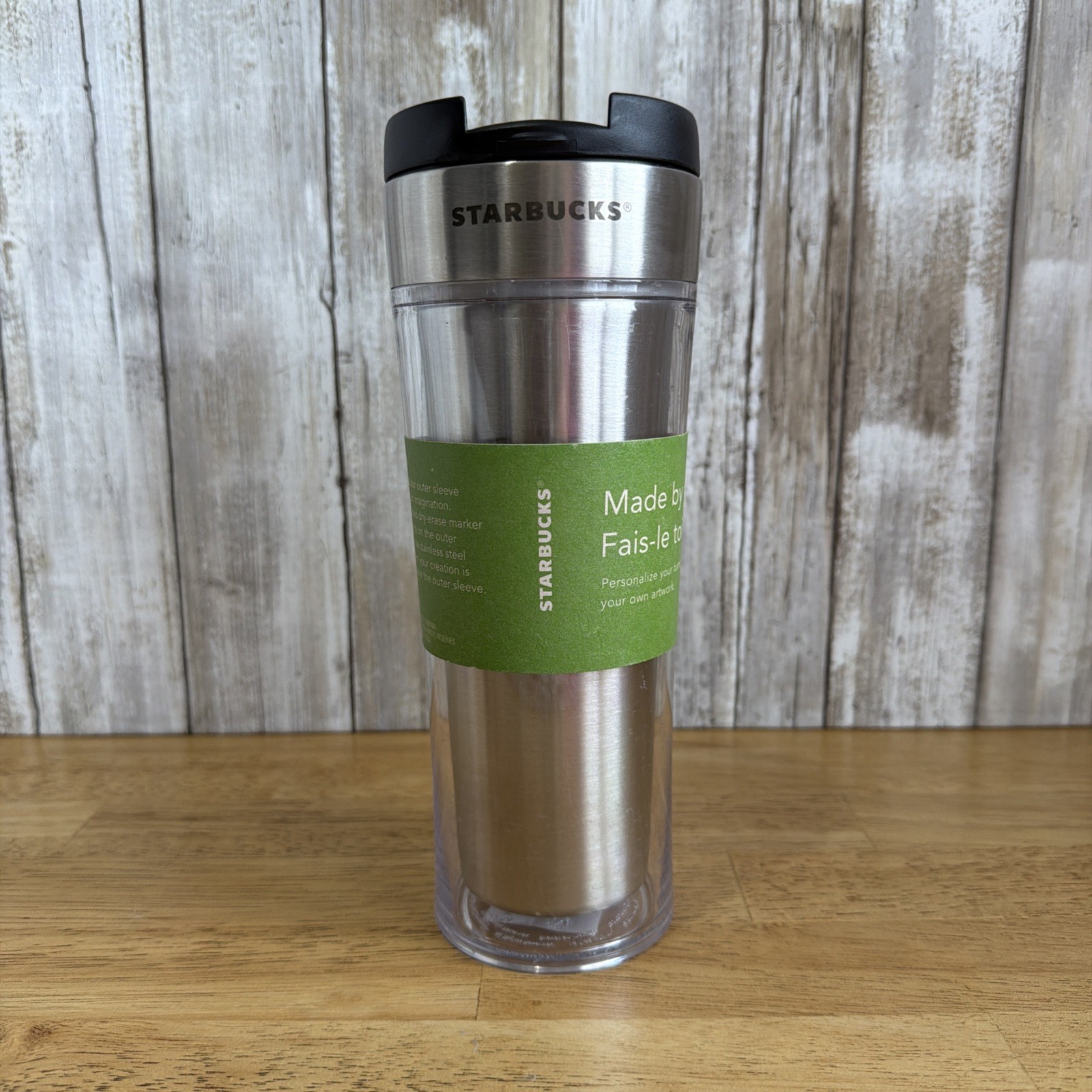 Starbucks 2011 “Made by You” Personalize 16oz Tumbler Thermal Insulated NWT