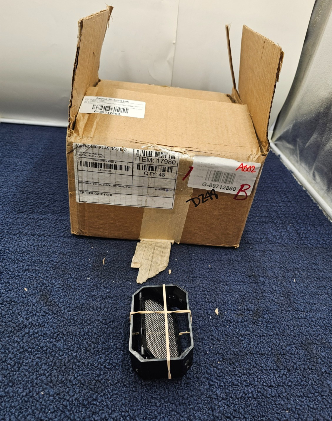 (QTY 48) Autronic Plastics Inc. 17980 Critter Gate, Black, PVC, LF-U-H-683