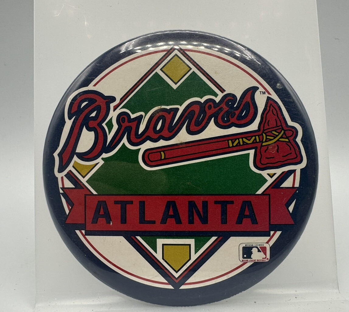 Atlanta Braves MLB Baseball Fan Pin WinCraft NFL 3.5" 90s Button Vintage USA