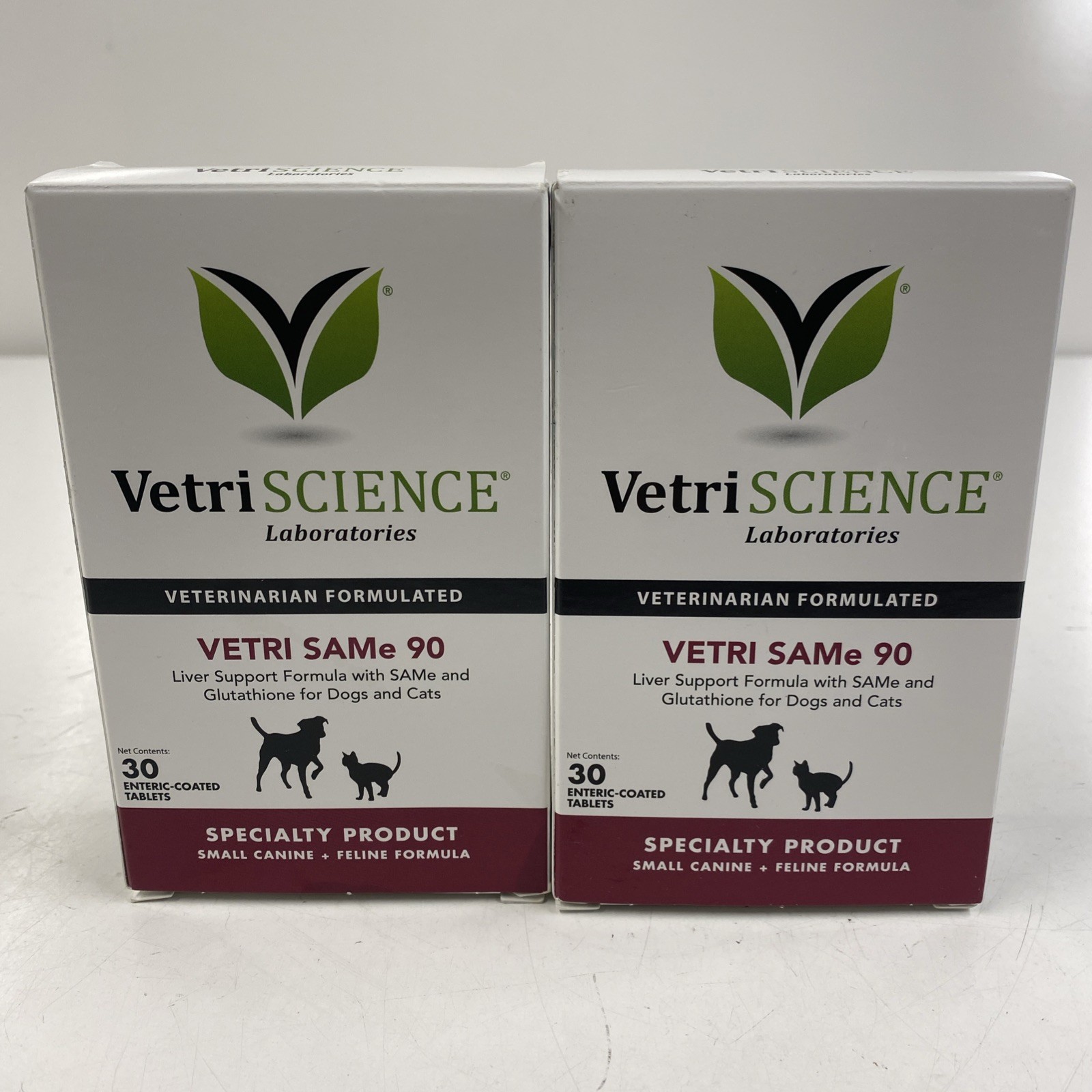 LOT x2 VetriSCIENCE Laboratories VETRI SAMe 90 Liver Support for Dogs and Cats 